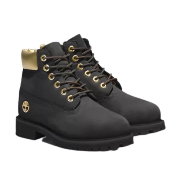 Size 6 Timberland Women’s 6” Premium Boots Black Gold Limited Edition - Picture 2 of 12